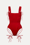 Elizabeth Corseted Swimsuit - Red