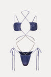Mata Hari Bikini Bottom - Metallic Blue