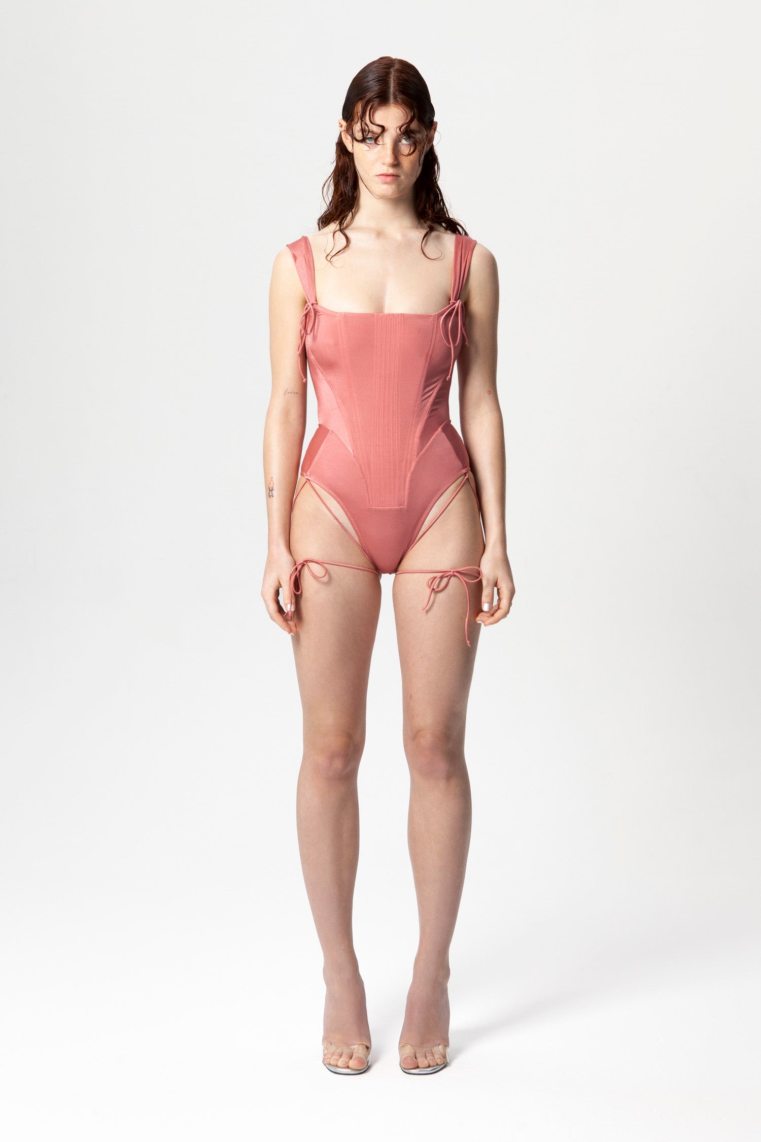 Elizabeth Corseted Swimsuit - Pink