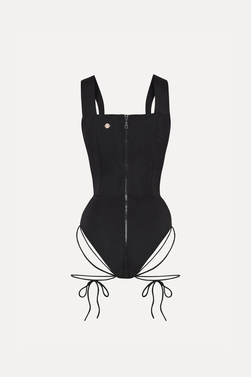 Elizabeth Corseted Swimsuit - Black – Dilara Findikoglu